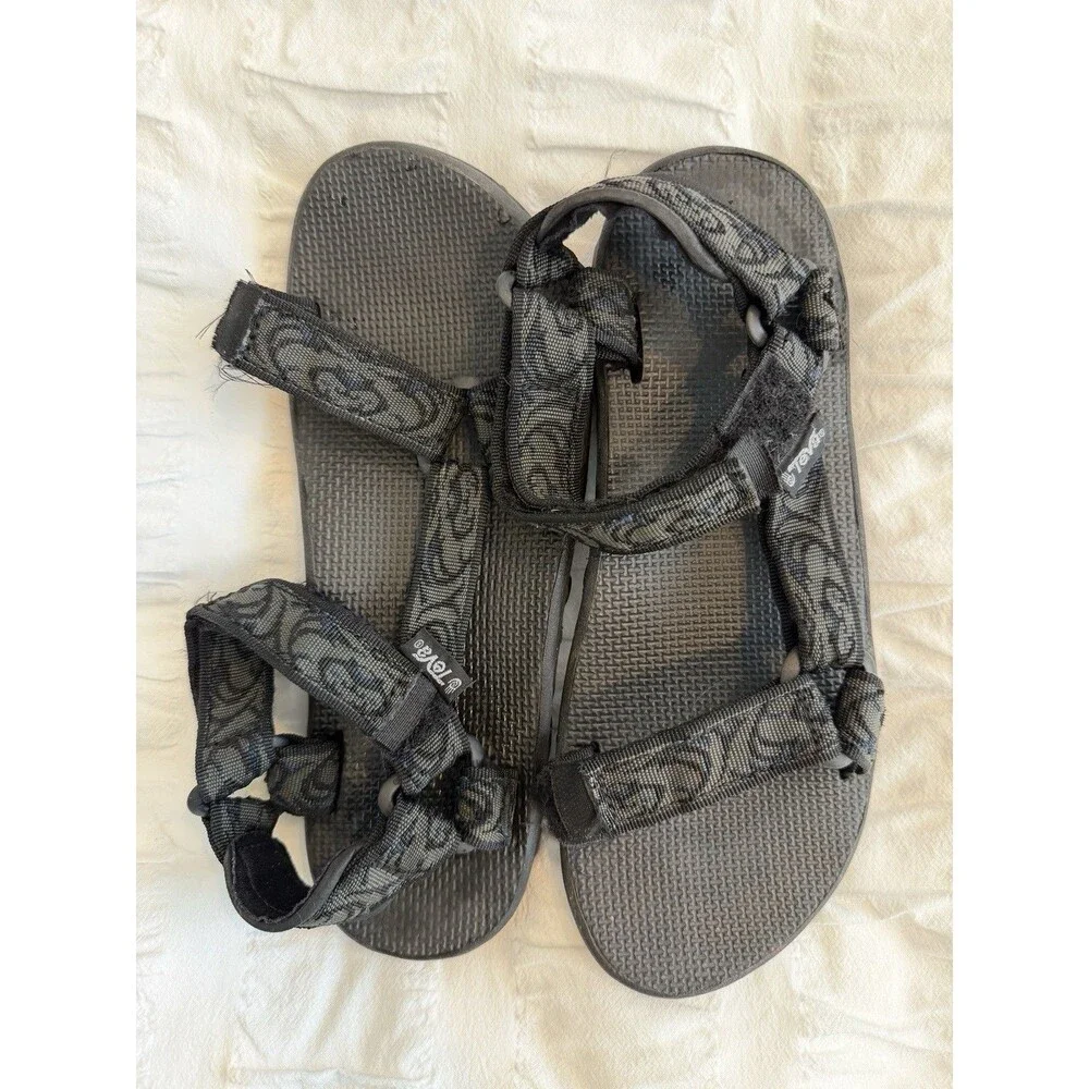Teva Men’s Black Sandals With Adjustable Straps, Size 9, GUC
